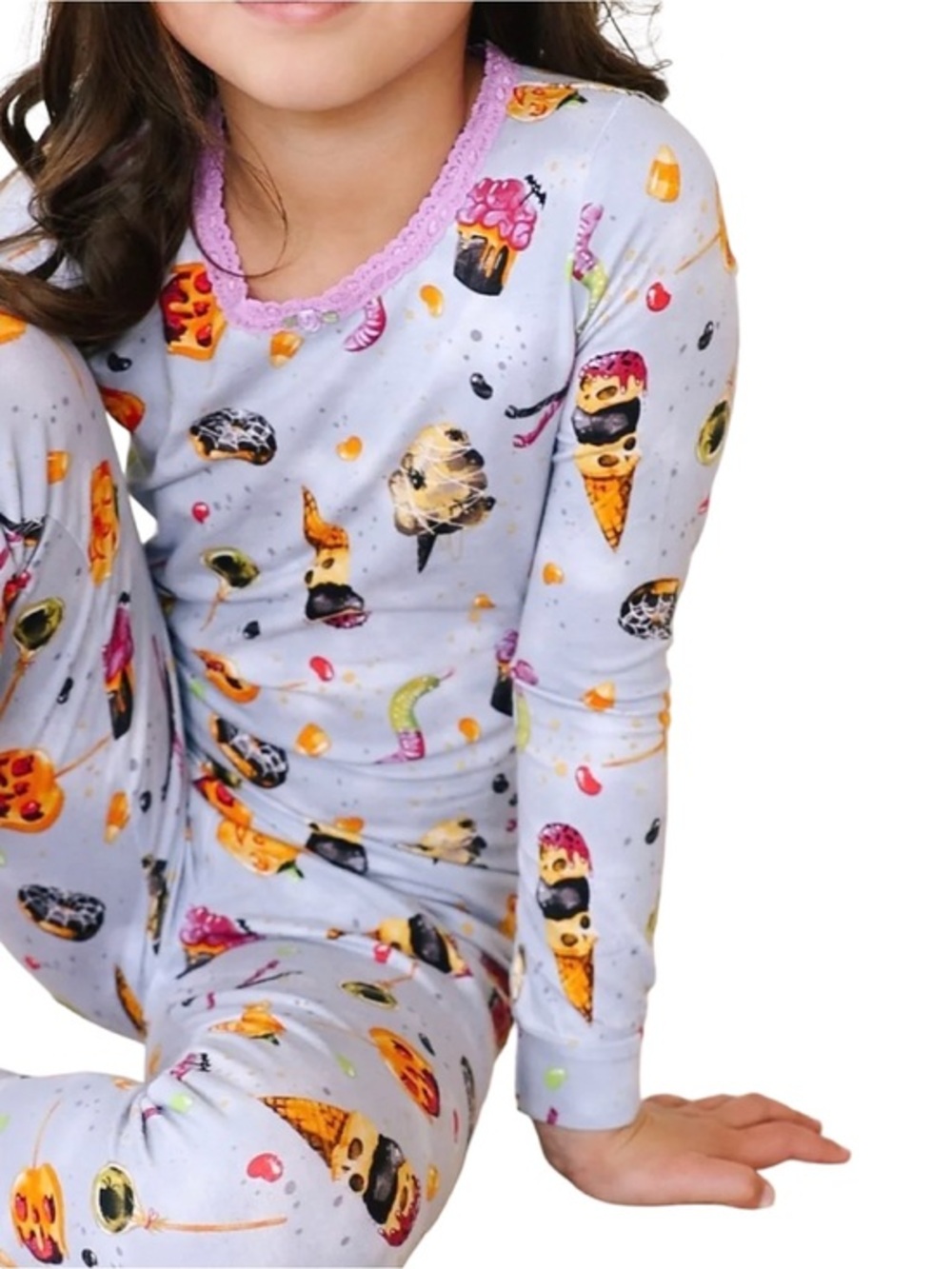 Esme Girls Size 3 Lavender Ice Cream Halloween Trick or Treatz Pajama PJ Set